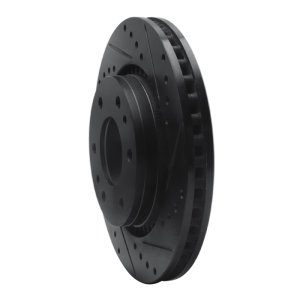 Buick Rainier Brake Rotor (1) - Front Right - R1 Concepts - Drilled & Slotted - Black - `06-`09